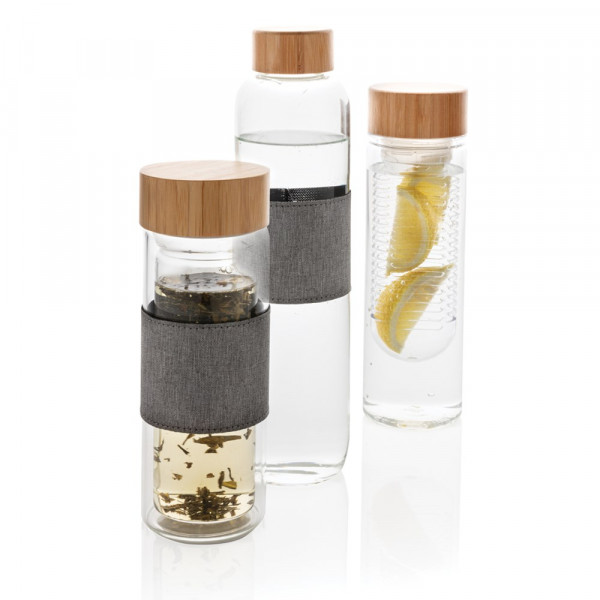 Bottiglia di vetro borosilicato Impact in bambù 750ml