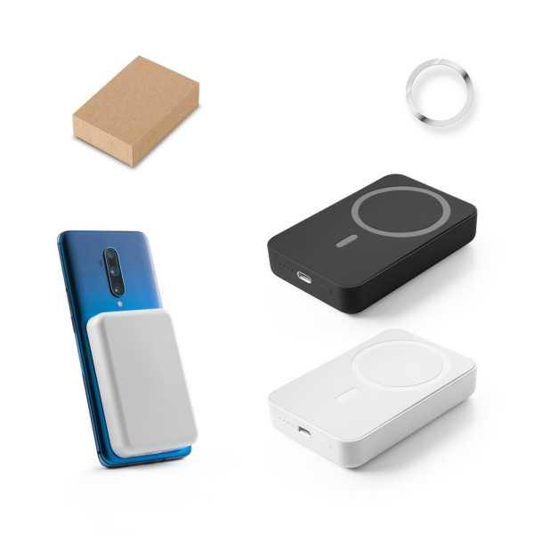 AMPERE 10. Power bank magnetico da 10'000 mAh con caricatore wireless superveloce da 15W in ABS rici
