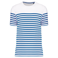 White / Royal Blue Stripe