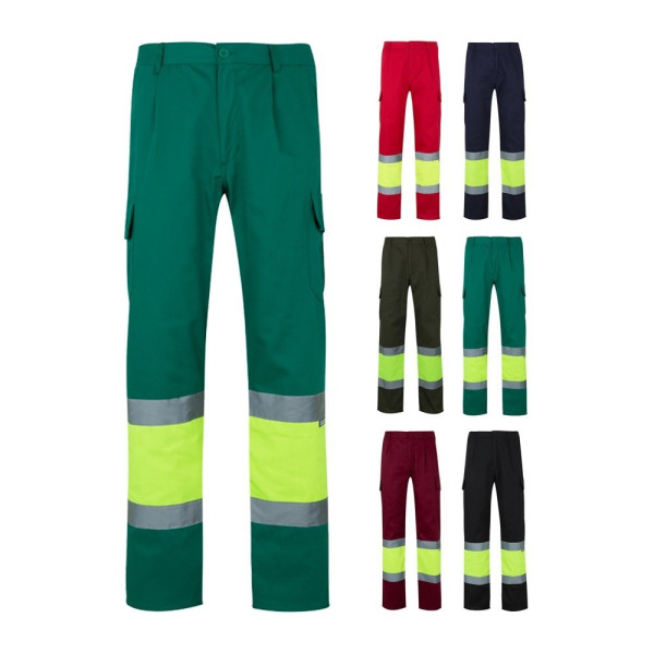 VL POSEIDON LARGE. Pantaloni in twill bicolore con diverse tasche (210g/m²), in cotone (20%) e polie