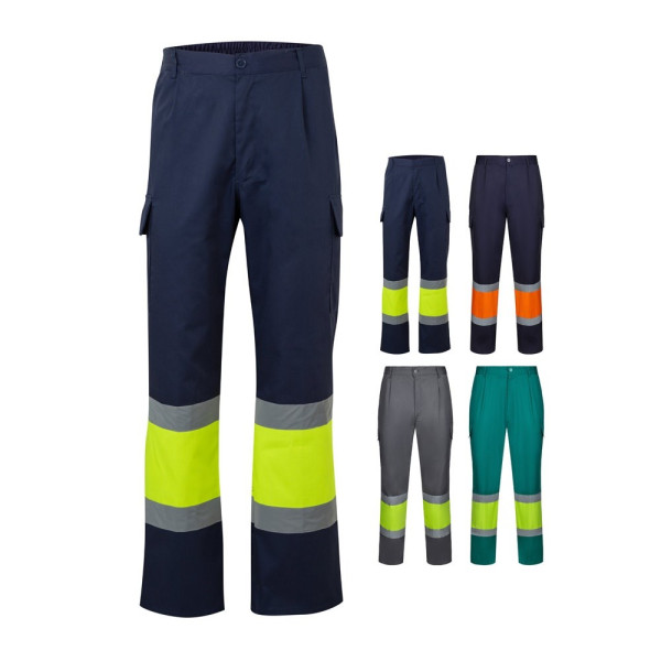 VL ARTEMIS. Pantaloni bicolore, in twill (190g/m²), in cotone (20%) e poliestere (80%)