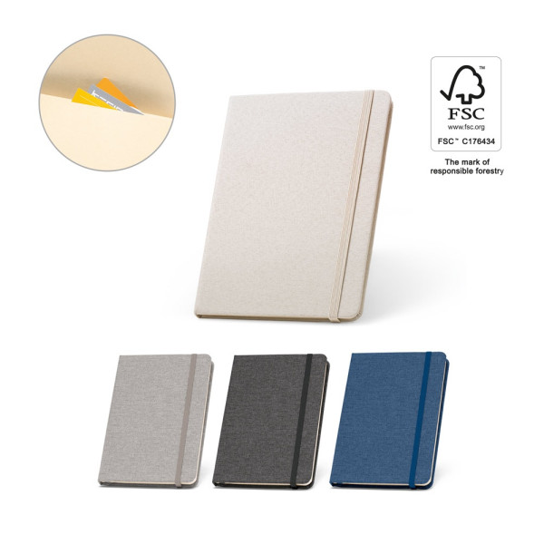 BOYD. Blocco note A5 in poliestere riciclato (100% rPET) con pagine a righe